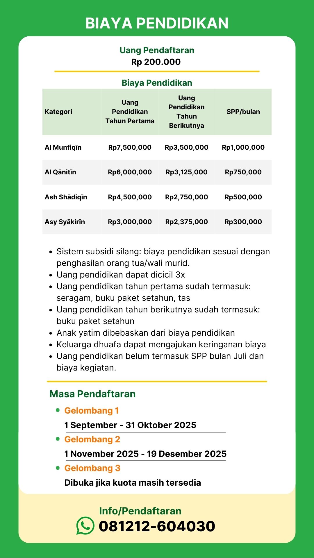 Brosur Sekolah Tahfizh An-Najah 2026-2027 hal 9
